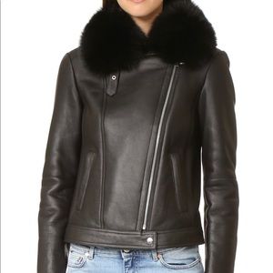 Theory black leather Jacket size small